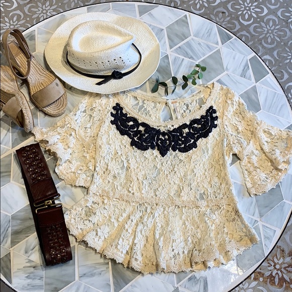 Free People Boho Chic Lace Blouse - Picture 2 of 7